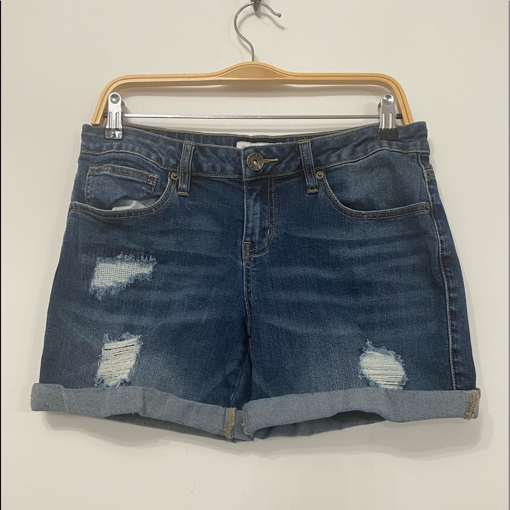 Guess Sz 30 Women’s Denim Ripped Cuffed Rolled Up Shorts